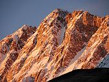 37 Shishapangma Southwest Face At Sunset From Shishapangma Southwest Advanced Base Camp The Shishapangma Southwest Face burns orange at sunset from Shishapangma Southwest Advanced Base Camp (5276m).